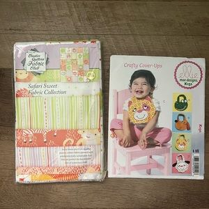 100%Organic Cotton Fabric/Baby Bib Pattern Bundle
